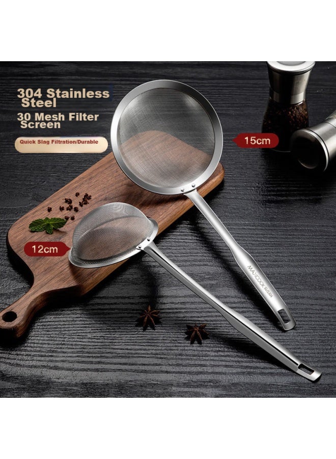 MAX COOK Meichun (maxcook) Strainer, 304 Stainless Steel Deep Mesh Strainer, Wire Skimmer, 30 Mesh Strainer, 12cm Mccu2458  - Image 2