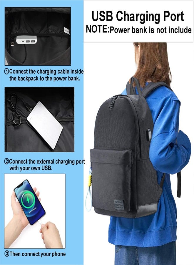 SUPACOOL Casual Laptop Backpack for Men and Women, Classic backpack for College Travel Work, Lightweight Pack Back, Black - Green, 20 Long, Classic - Image 3