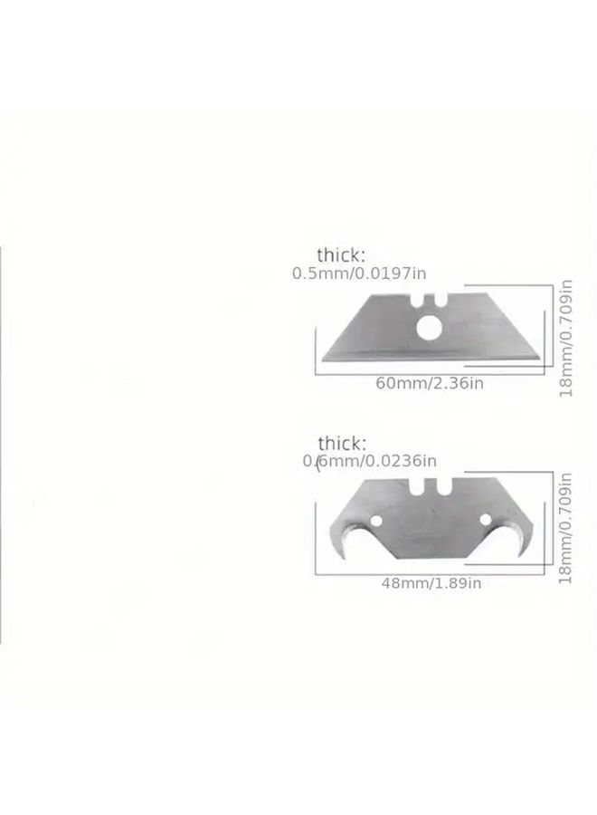 10 Pcs Heavy Duty Double Hole Bullhorn Hook Knife Blades Sharp Safe Design Replacement Blades For Utility Knives Carpet PVC Acrylic Flooring Compatible With Most Manual Knives - Image 2