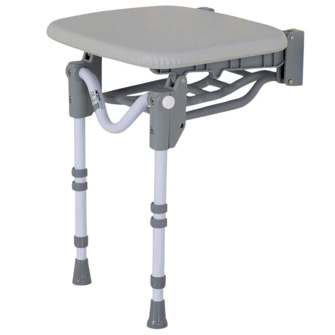 PADDED SHOWER STOOL ADJUSTABLE HEIGHT WATER SEAT ERGONOMIC FOLDING SHOWER CHAIR FOR ADULTS NON SLIP BATHROOM STOOL PLASTIC PERCHING STOOL FOR ELDERLY COMPACT BATHROOM STOOL