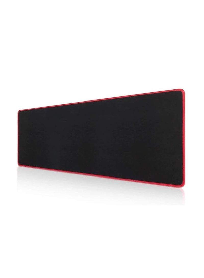 Large Gaming Mouse Pad Extended Mat Non-Slip Desk Pad Rubber Mice Pads Stitched Edges Long Mousepad 23.5x11.6" Red - Image 1