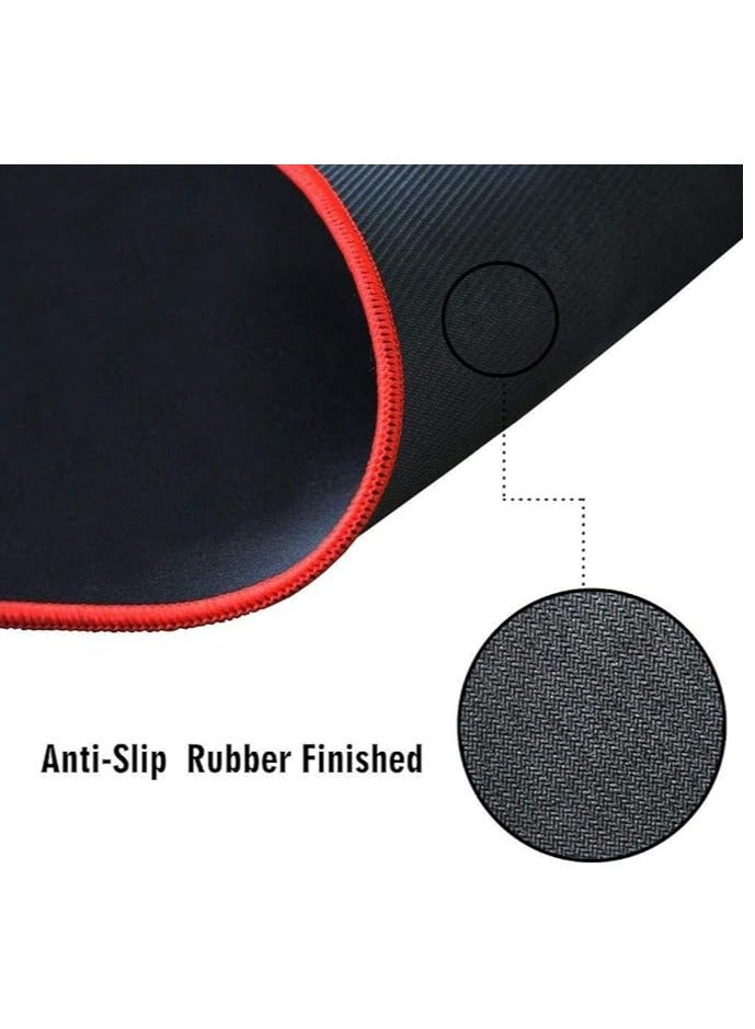 Large Gaming Mouse Pad Extended Mat Non-Slip Desk Pad Rubber Mice Pads Stitched Edges Long Mousepad 23.5x11.6" Red - Image 3