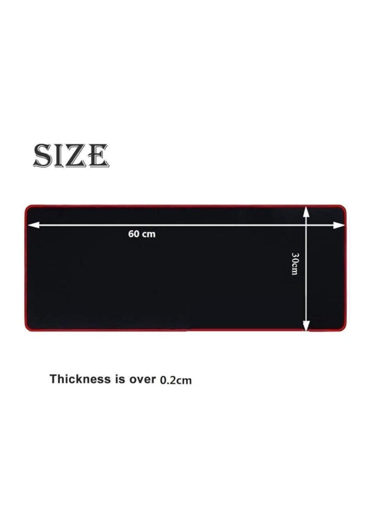 Large Gaming Mouse Pad Extended Mat Non-Slip Desk Pad Rubber Mice Pads Stitched Edges Long Mousepad 23.5x11.6" Red - Image 2
