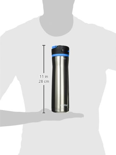 Contigo Ashland Water Bottle  24 oz  Stainless Steel w/Blue Poppy - Image 3