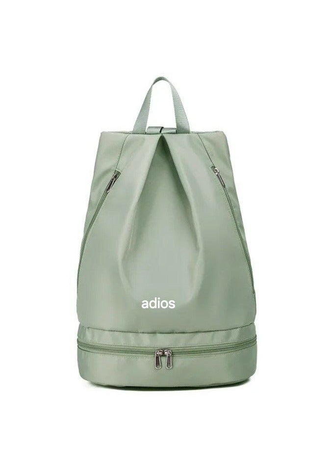 ADIOS! Storage backpack with separate pocket for shoes or sports clothes, and a main pocket, for the club, travel, school, and daily uses_Mint Green 