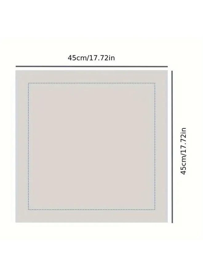 مناديل بيضاء 4 قطع 17.72 × 17.72 بوصة قطن بتصميم الورقة الذهبية لديكور حفلات الزفاف والمطاعم - Image 4