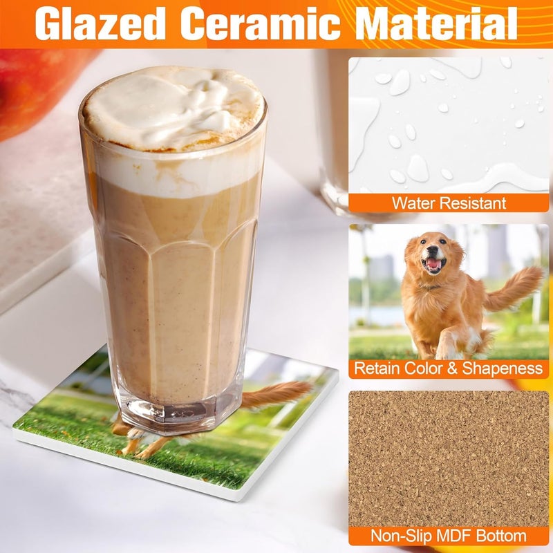 phepetroll 48 PCS Sublimation Coasters Blanks Ceramic Tiles Bulk 4x4 White Unglazed Glazed Ceramic Tiles for Crafts with 48 Cork Sticker Back, Square Coasters Sublimation for Heat Transfer DIY Painting - Image 5