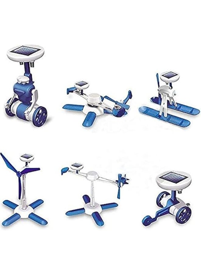 6 in 1 Educational Solar Robot Build Up DIY Plane Helicopter Boat Car Windmill Toys