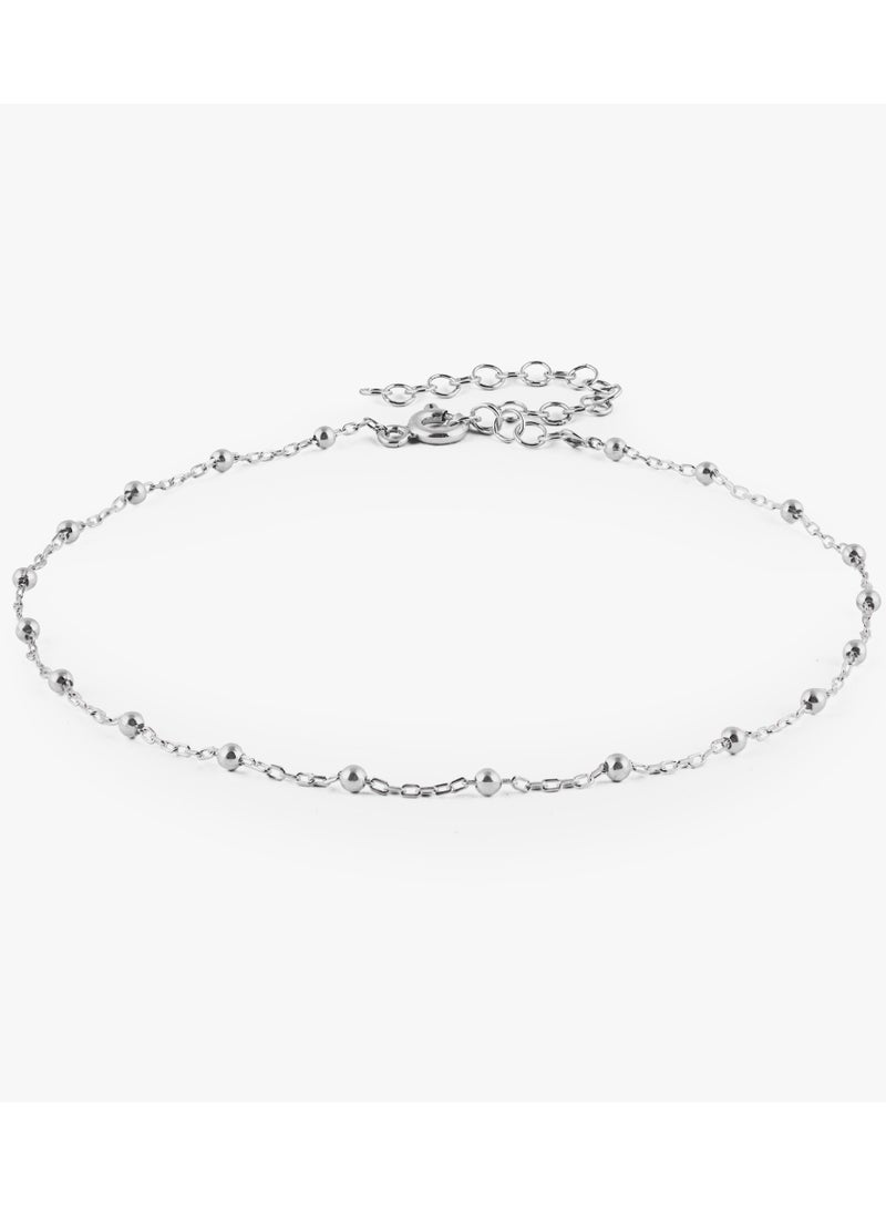 Minza ” Round ” Pure 925 Sterling Silver, Handmade Anklet for Women, Chain Anklet, 1.200 grams of Silver, Jewelry for Casual & Special Occasion - Image 1