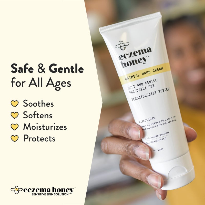 ECZEMA HONEY Oatmeal Hand Cream - Natural Hand & Body Lotion for Eczema Rash Relief - Eczema Cream for Dry, Itchy, Sensitive, & Irritable Skin (4 Oz) - Image 3