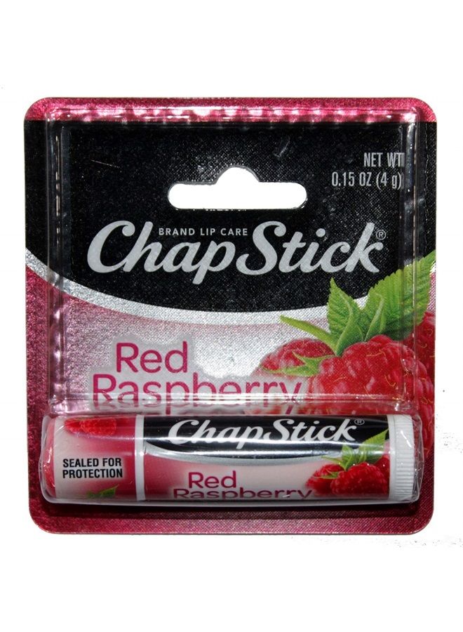 Chapstick (1) Stick Red Raspberry Flavored Lip Balm Lip Care Carded 0.15 oz