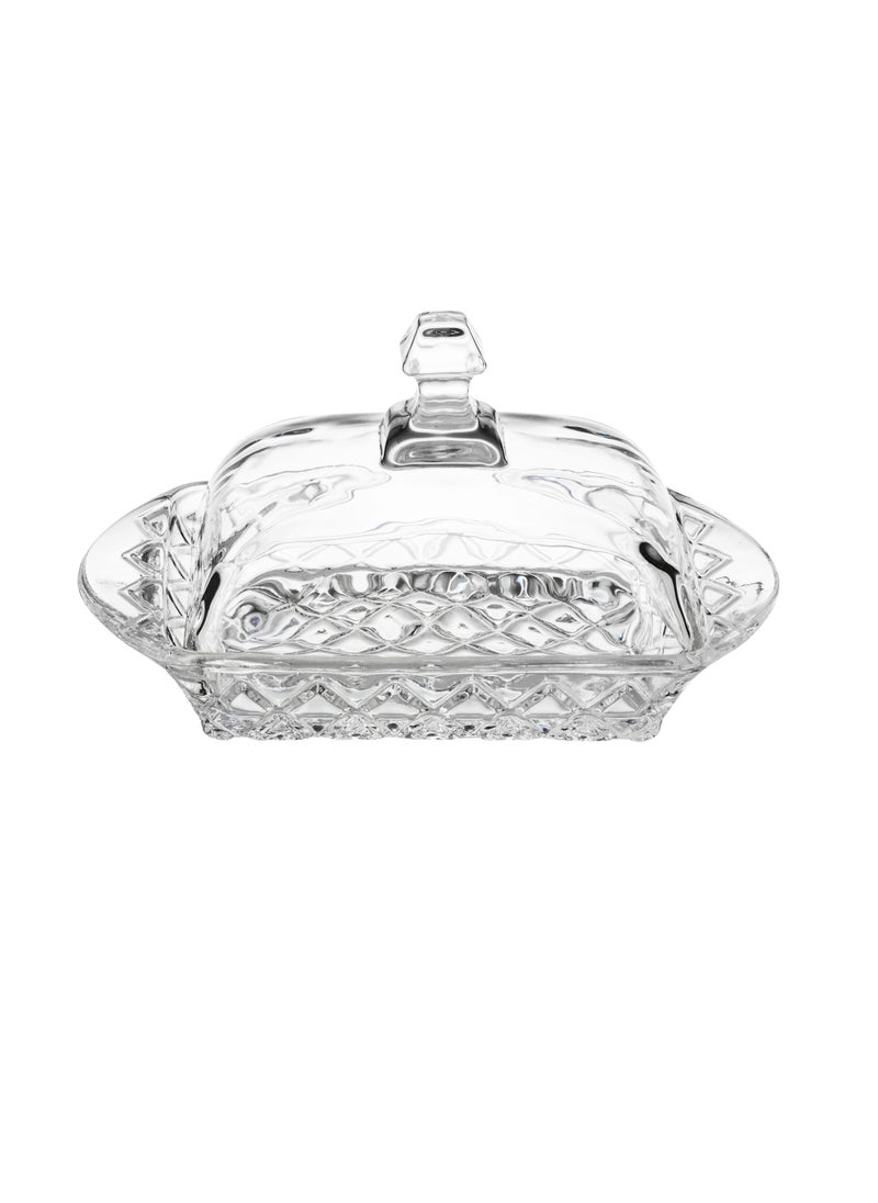 Glassware - Glass cake plate with base and glass lid 18*10 cm - Image 1