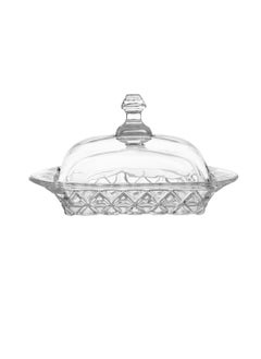 Glassware Glass cake plate with base and glass lid 18*10 cm  - Image 2