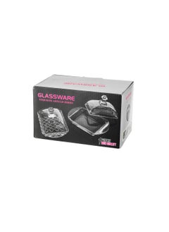 Glassware Glass cake plate with base and glass lid 18*10 cm  - Image 5