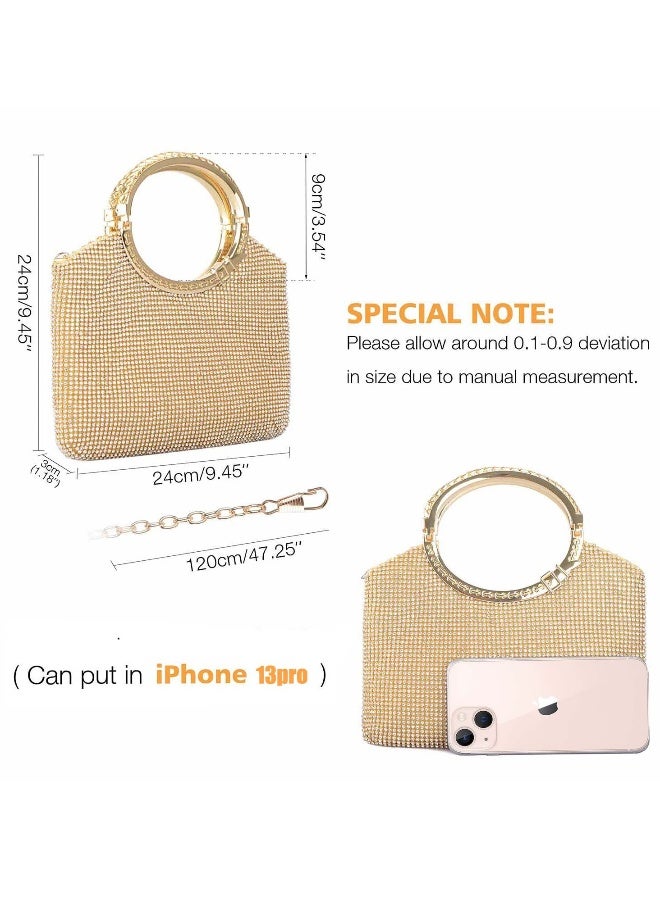 Sparkling Rhinestone Evening Clutch Bag, Elegant Crystal Purse for Weddings, Beaded Handbag for Parties and Dinners, Stylish Crossbody Bag for Special Occasions - Image 4