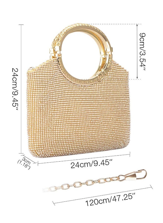 Sparkling Rhinestone Evening Clutch Bag, Elegant Crystal Purse for Weddings, Beaded Handbag for Parties and Dinners, Stylish Crossbody Bag for Special Occasions - Image 3