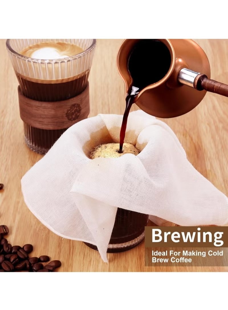 قطعة واحدة من قماش الجبن، درجة 90 - للطهي والتصفية وصنع الجبن والقهوة الباردة، مصنوعة من قماش موسلين غير مبيض وقابل لإعادة الاستخدام بنسبة 100%، من القطن الخالص فائق النعومة (50*50 سم) - Image 5