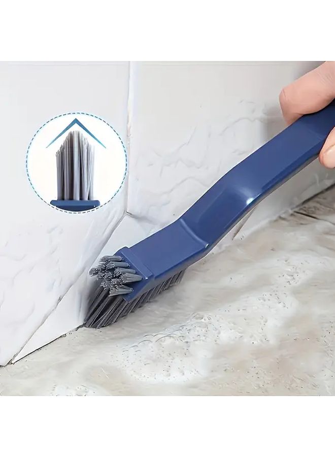 White V Shaped Gap Brush With Long Handle Hard Bristles For Bathroom Kitchen Tile Joints - Image 1