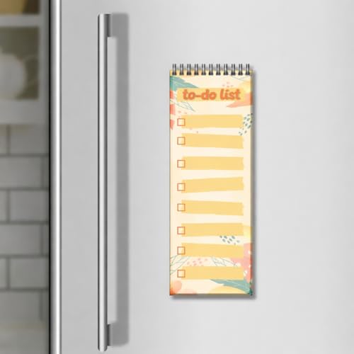 Yey Paper Magnetic Refrigerator Memo Pad, Orange Fancy Design Fridge Magnet Notepad, Multipurpose Memopad, Size 3x8 inches, 50 pages - Image 3