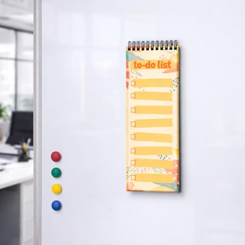 Yey Paper Magnetic Refrigerator Memo Pad, Orange Fancy Design Fridge Magnet Notepad, Multipurpose Memopad, Size 3x8 inches, 50 pages - Image 2