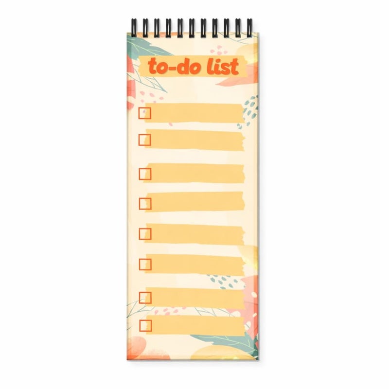 Yey Paper Magnetic Refrigerator Memo Pad, Orange Fancy Design Fridge Magnet Notepad, Multipurpose Memopad, Size 3x8 inches, 50 pages - Image 5