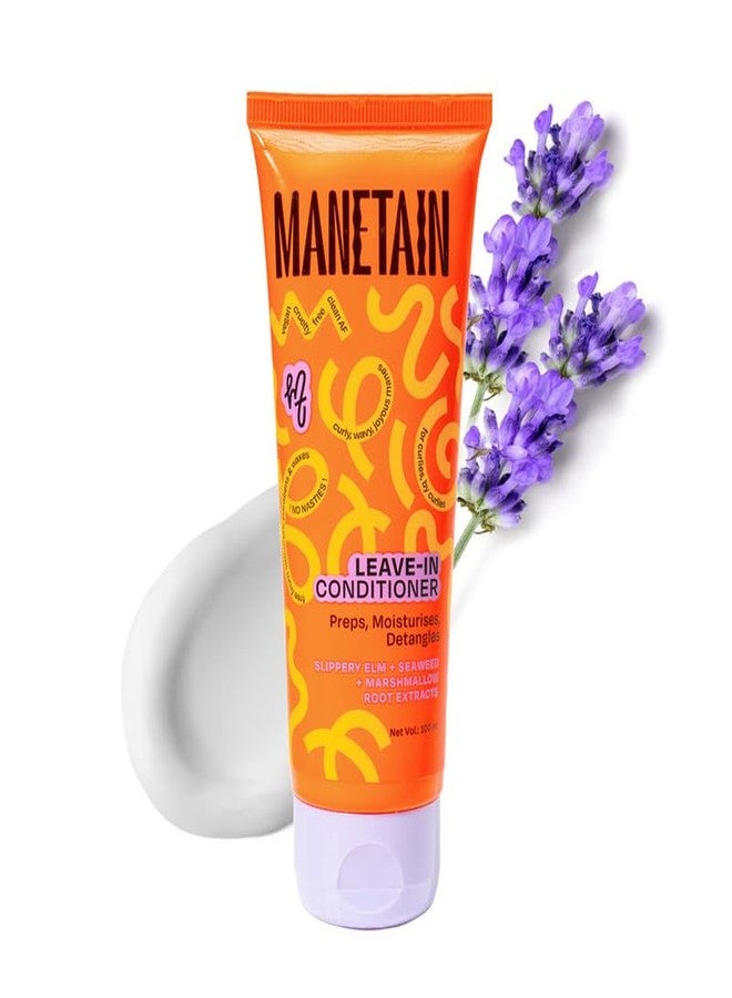 MANETAIN Leave-in Conditioner for Curly Hair 100ml | Lightweight, Moisturizing & Curl-Enhancing | Frizz Control with Slippery Elm, Seaweed & Marshmallow Root Extracts | Hydrated, Defined, & Shiny Curls | - Image 1