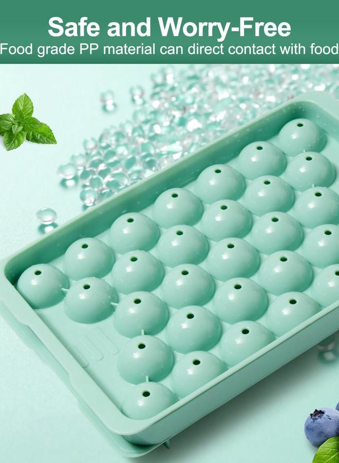 Weftnom Round Ice Cube Mold Creating 62 PCS 1.2 inch Balls Macha Green Tray with Bin Container for Kitchen, 2 Pack - Image 2