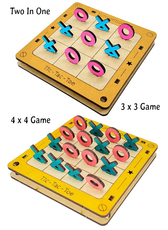 فنفينشين لعبة Funvention- للعالم الصغير في كل طفل (عبوة من 12 قطعة) لعبة سفر جيبية من Tic-Tac-Toe يمكنك صنعها بنفسك، هدايا عيد ميلاد للأطفال من سن 4 سنوات فما فوق، لعبة لوحية تعليمية ممتعة، عبوة للحفلات - Image 2