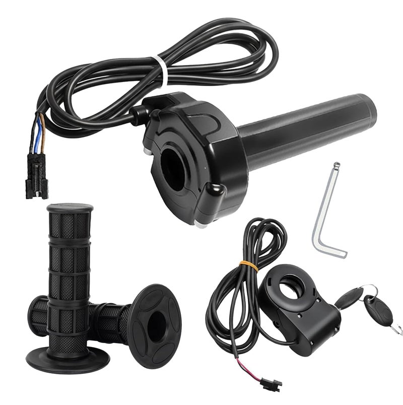 Hizoncore Ridstar Q20 Full Twist Throttle with Rolling Bearing, Ebike Throttle Grip Cable Kit Compatible with Ridstar Q20 Electric Dirt Bike (Ignition Switch) - Image 1