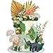 DRWATE 26 PCS Jungle Animal Cake Toppers Safari Animals Figure Gold Palms Picks Jungle Wild One Animals Cake Decorations for Safari Theme Birthday style 1 - Image 3