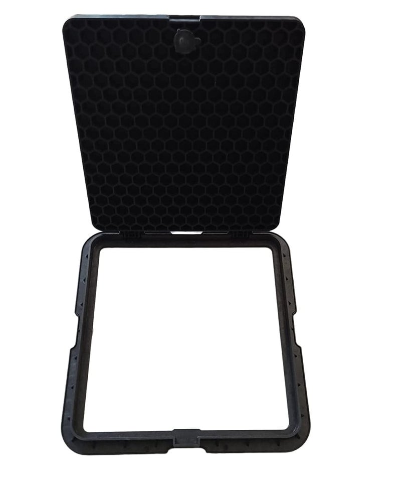 NOAHARK PVC Manhole Covers Superior Finish HighStrength AntiAging Manhole Cover Chamber Cover Sump Cover Chamber Dhakkan with Key Black 18 x 18 - Image 3