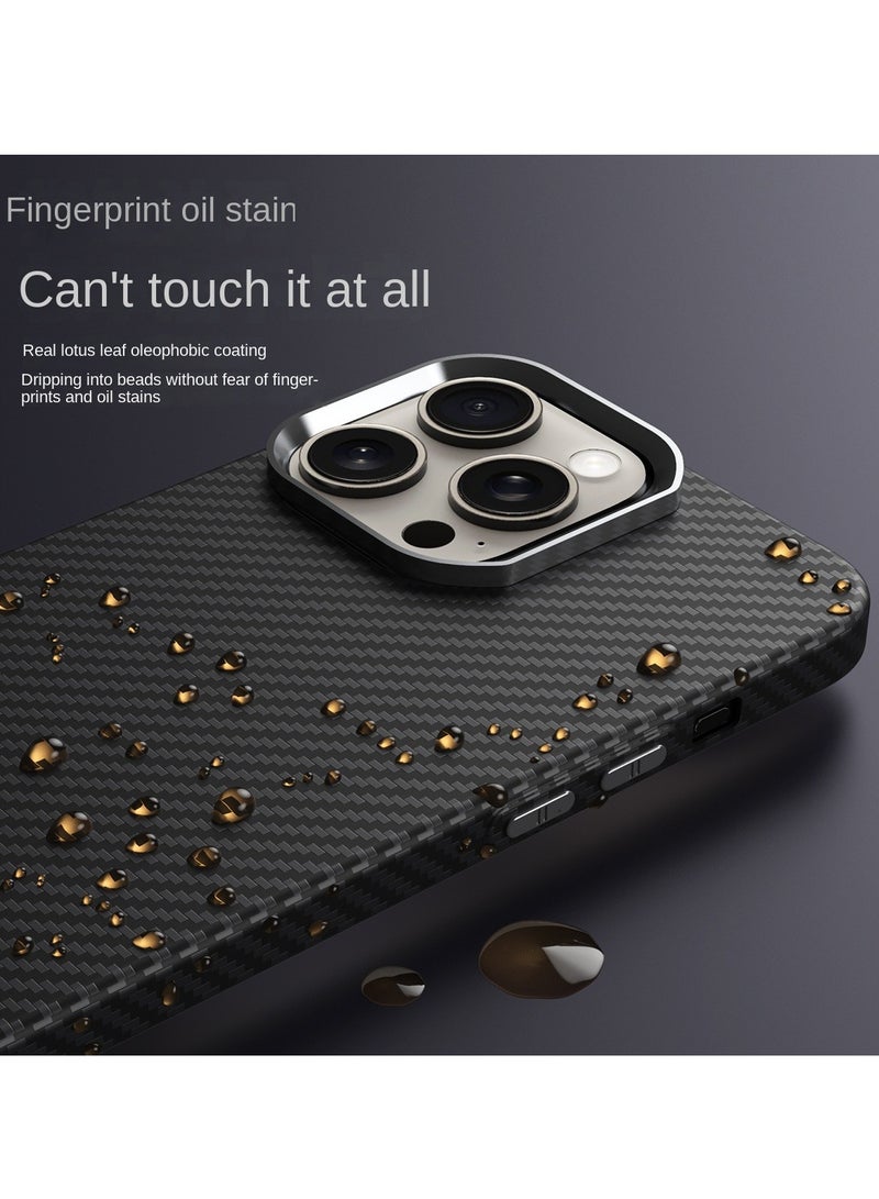 general Carbon Fiber Raised Case for iPhone 15ProMax/15Pro/15Plus/15, Magnetic Wireless Charging Case Upgraded Protection Design Metal Lens Phone Case - Image 2