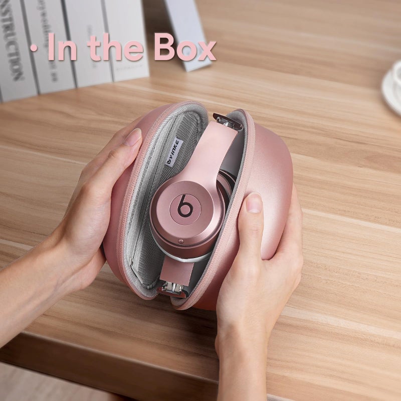Yinke Case for Beats Solo3 /Solo 4 On-Ear Headphones, Portable Travel Hard Shell Storage Bag (Rose Gold) - Image 5