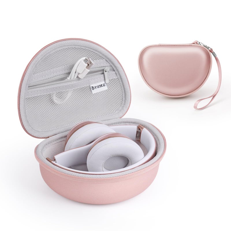 Yinke Case for Beats Solo3 /Solo 4 On-Ear Headphones, Portable Travel Hard Shell Storage Bag (Rose Gold) - Image 1