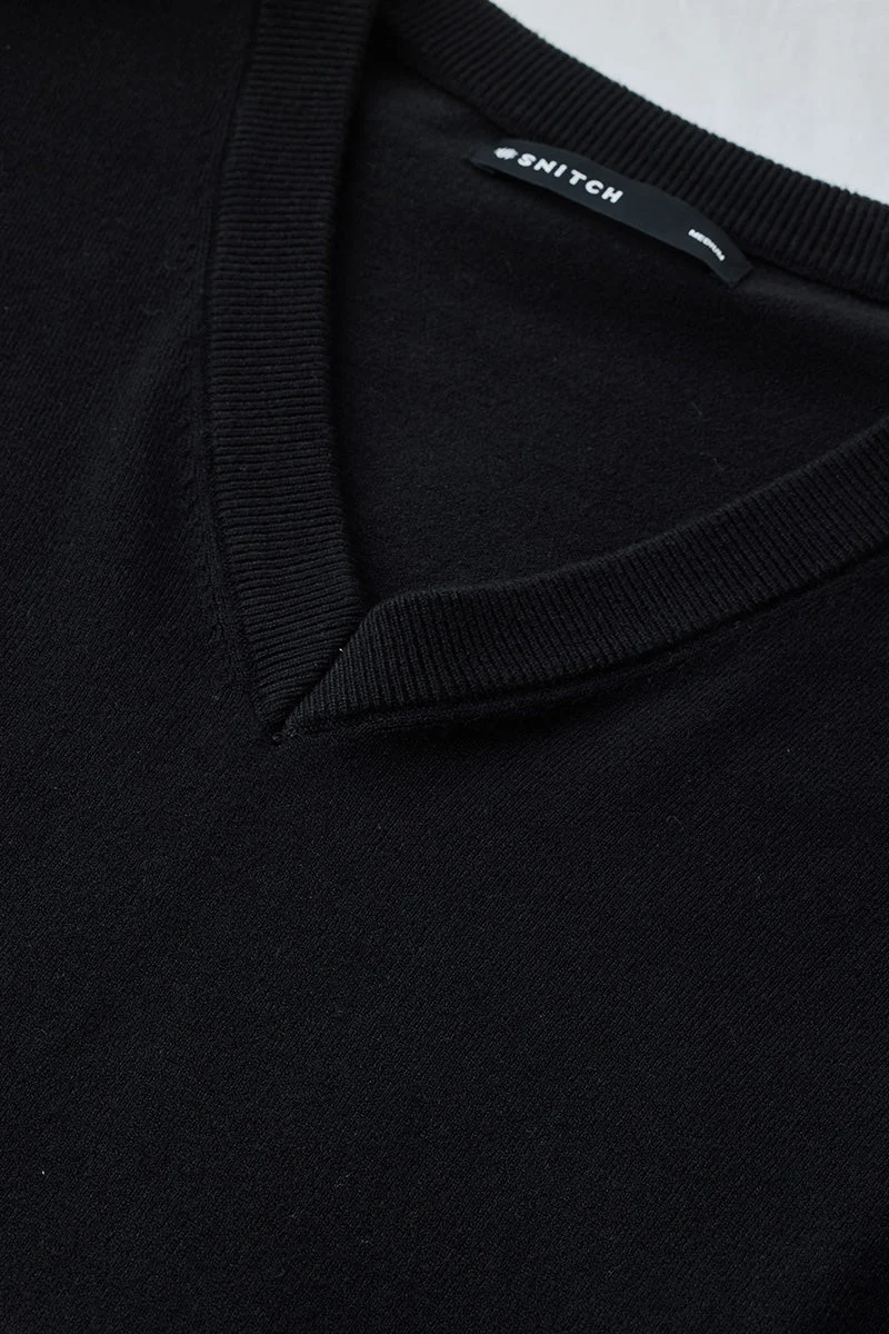 SNITCH أسود كلاسيكي بياقة سبعة سترة