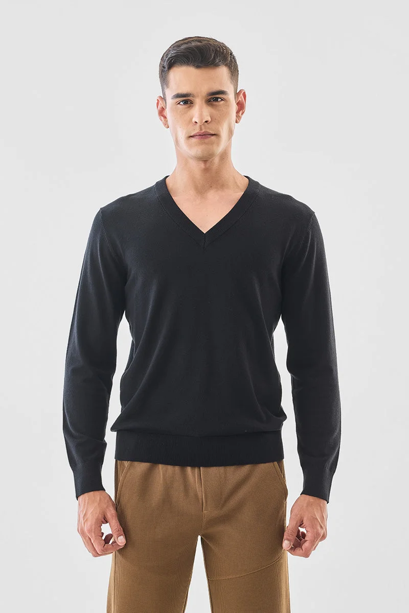 SNITCH أسود كلاسيكي بياقة سبعة سترة