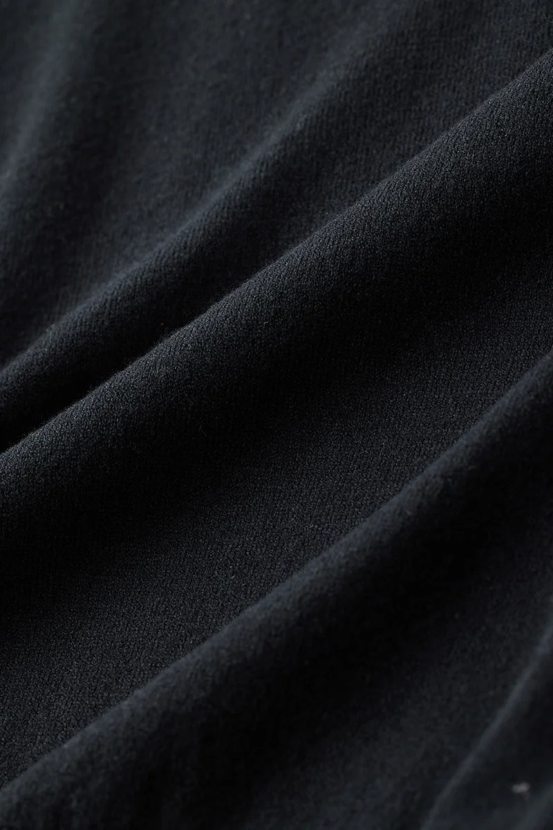 SNITCH أسود كلاسيكي بياقة سبعة سترة