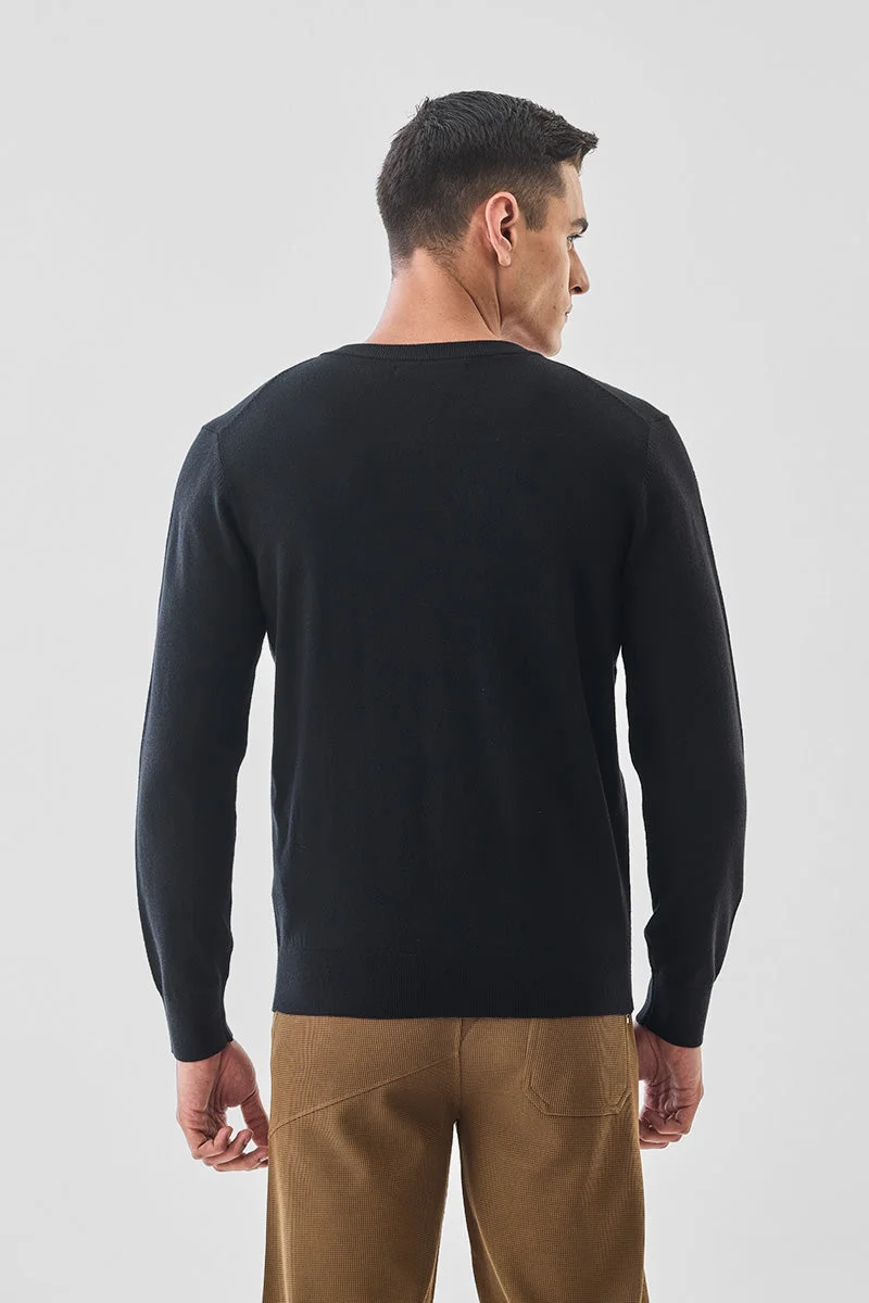 SNITCH أسود كلاسيكي بياقة سبعة سترة