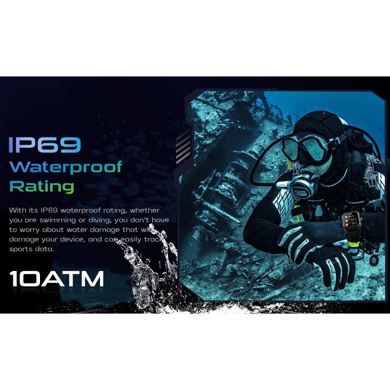 Smart Watch: IP68 Waterproof, Stable BT Call, Health Monitor Fitness Tracker Wristwatch - Accurate Health Data, Waterproof Sport Watch for Men Women - Image 4