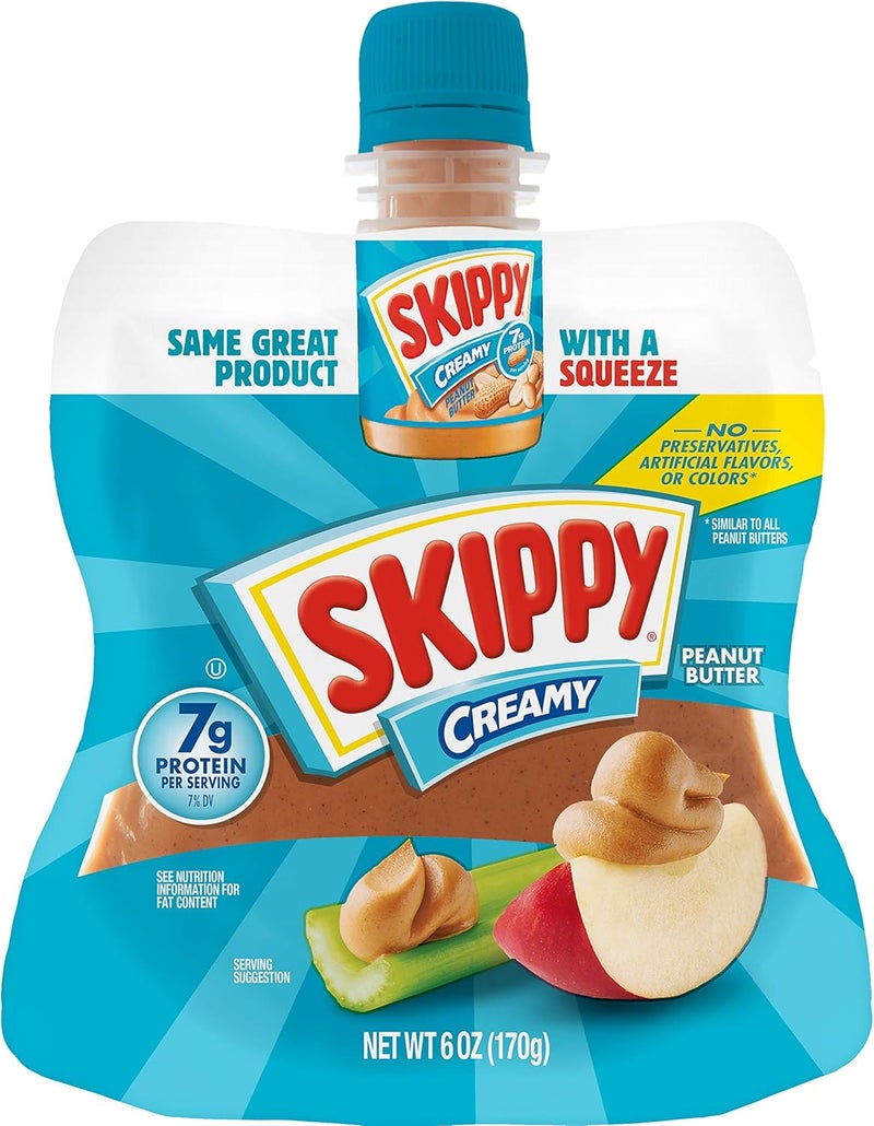 SKIPPY Squeeze Creamy Peanut Butter, 6 Ounce (Pack of 6) - Image 1