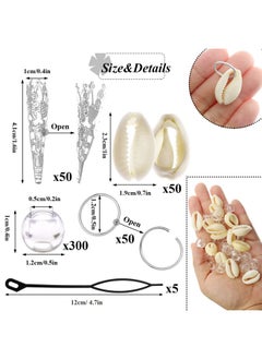 RechicGu 455 Pcs Locs Hair Jewelry Clear Beads Dreadlocks Accessories For Women Cornrow Braids Dreadlock Metal Clips Shell Pendant Charms Hair Decoration (Silver)  - Image 4