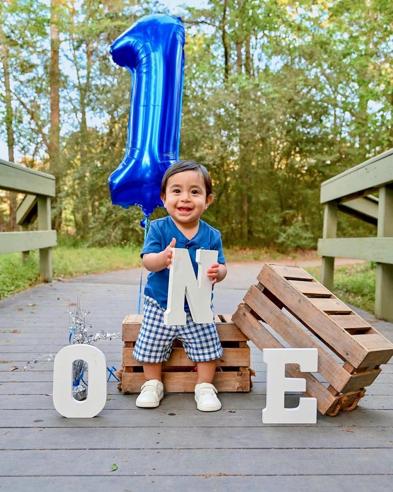 Mluchee 5 Balloon Numbers 40 Inch Blue Birthday Decorations for 5th Boys Girls, Self Inflating Big Navy Number Balloons for 15 25 35 50 Women Men Graduation Party Decor Supplies - Image 4