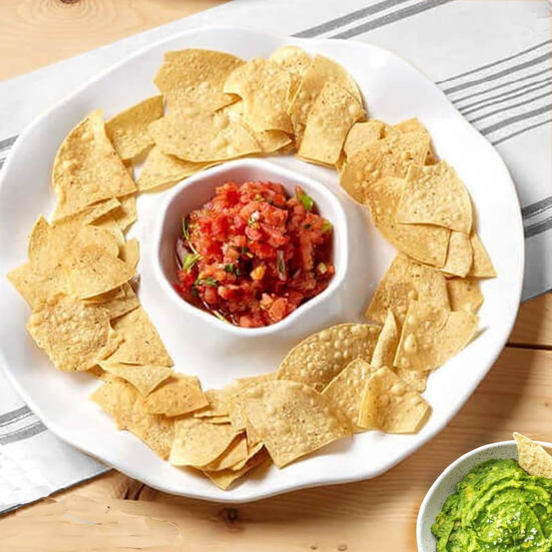 UP UPware Melamine Chip and Dip 16 Inch Serving Platter for Appetizers Chips Cheese Dessert Salad BPAFree Dishwasher Safe Chip  Dip Platter White - Image 2
