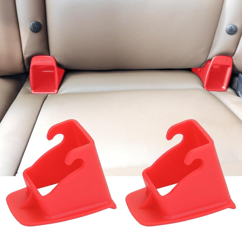 دليل تثبيت حزام واجهة ISOFIX، قطعتان من دليل تثبيت مشبك واجهة ISOFIX لمقعد السيارة، أخدود تثبيت ثابت، موصل حامل مقعد السيارة، أحمر صلب ومقاوم للتشوه - Image 1