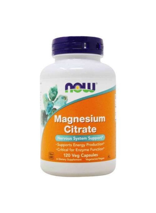 Now Magnesium Citrate 400 mg Capsules, 120 Capsules