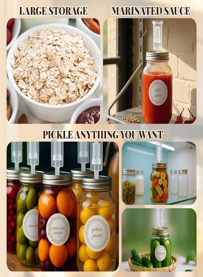 Blushtier مجموعة بلشتيير المكونة من 6 برطمانات تخمير سعة 32 أونصة مع أغطية، تتضمن طقم تخمير سعة 0.95 لتر مع أقفال هوائية، وملصقات، وحبال للتخمير، والتخليل، والتعليب، وصنع المشروب العسلي. - Image 5