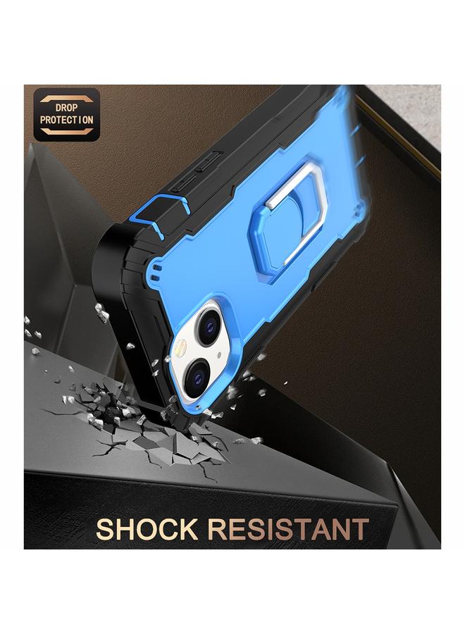 زبون جراب لهاتف iPhone 13 PC + جراب مطاطي مقاوم للصدمات بثلاث طبقات مع حامل دوار - Image 5