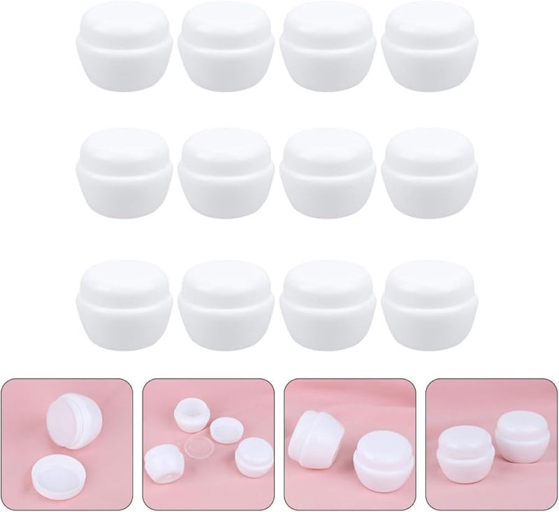 VILLCASE 25pcs 10g Plastic Mushroom Cream Jars with Inner Lids Leakproof Refillable Travel Containers - Image 5