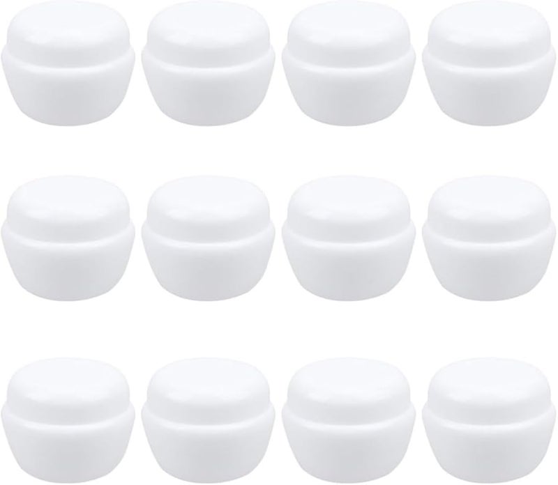 VILLCASE 25pcs 10g Plastic Mushroom Cream Jars with Inner Lids Leakproof Refillable Travel Containers - Image 2