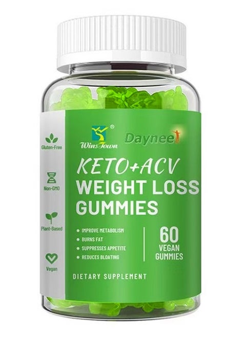 KETO+ACV Gummies Sugar Free Good for Burning Fat Improving Metabolism Reducing Bloating 60 Vegan Gummies